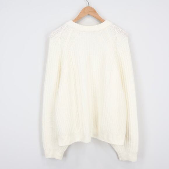 NWT Madewell Ribbed Cotton-Blend Supersoft Stretch Sweater Winter White Size XL - Picture 3 of 8